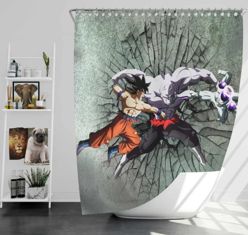 Goku and Vegeta vs. Jiren Epic Battle Anime Shower Curtain