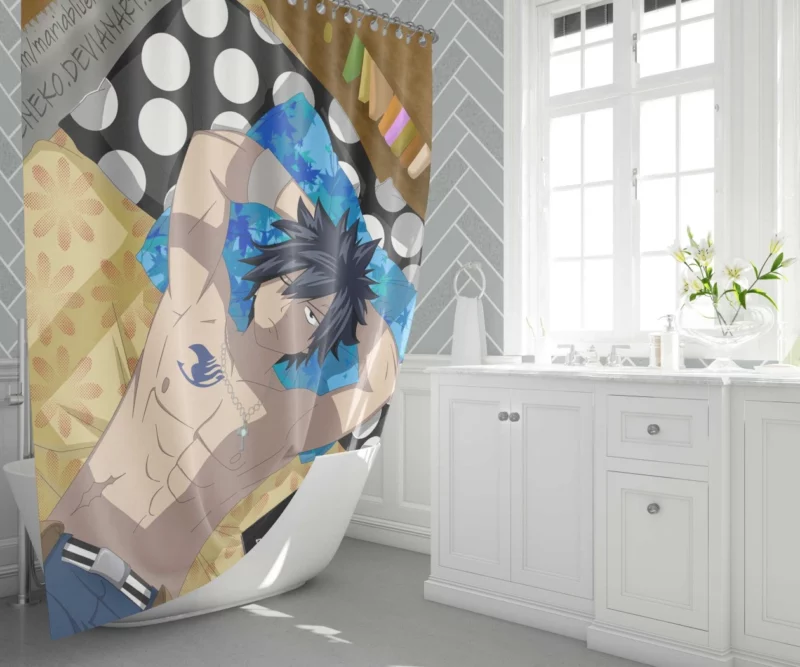 Gray Fullbuster Chill Saga Anime Shower Curtain 1