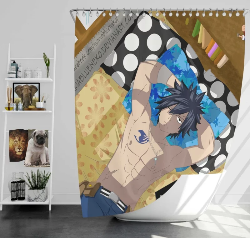 Gray Fullbuster Chill Saga Anime Shower Curtain