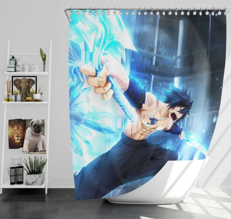 Gray Fullbuster Ice Bringer Anime Shower Curtain