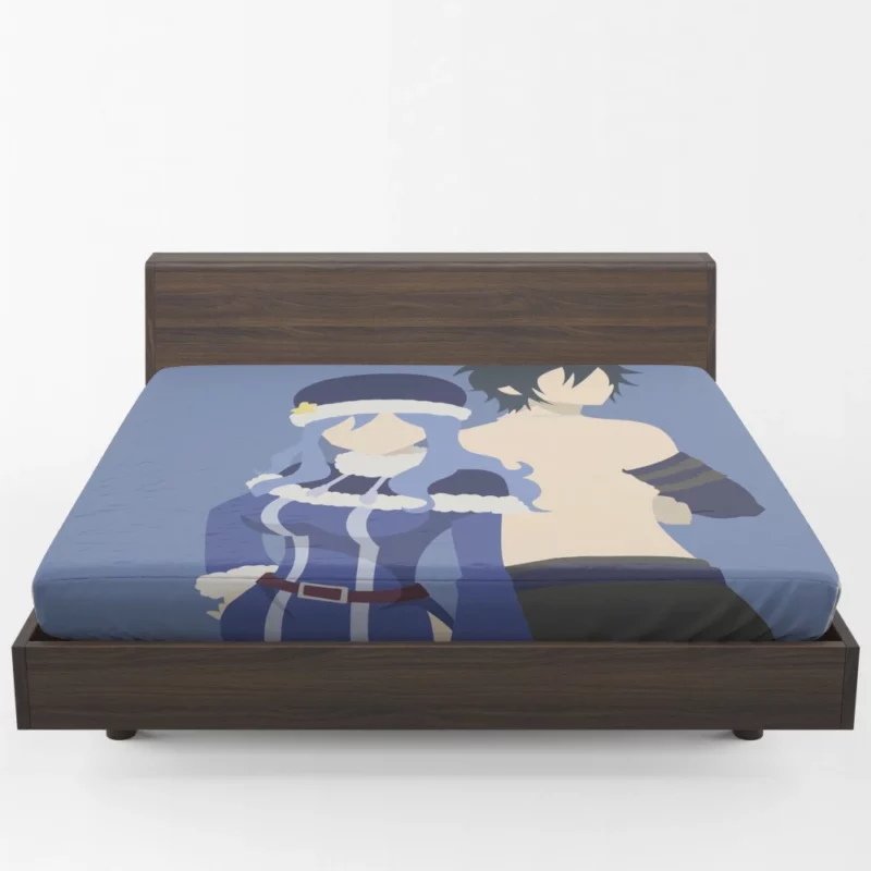 Gray and Juvia Fairy Tail Love Story Anime Fitted Sheet 1