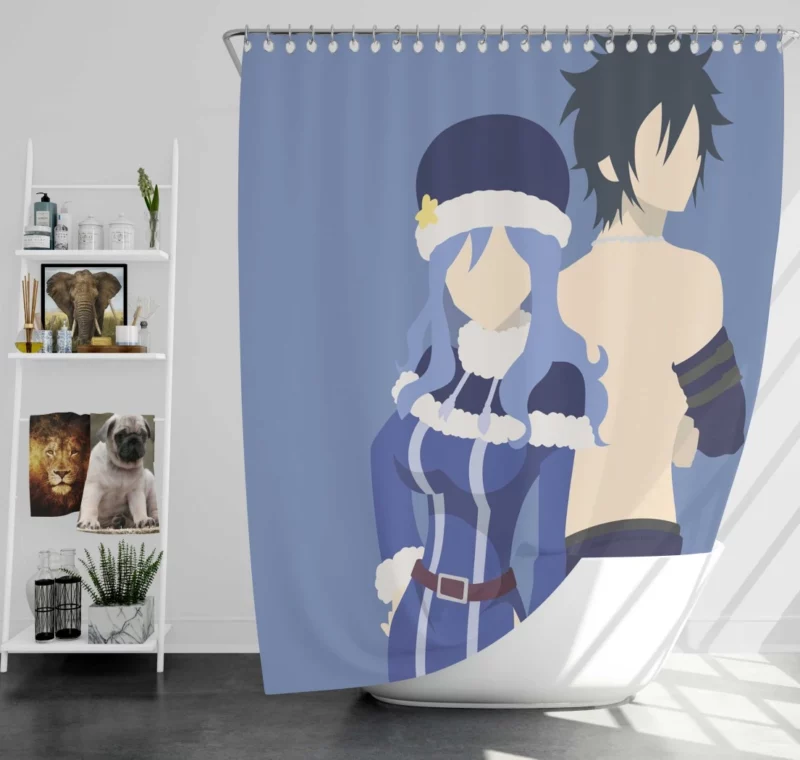 Gray and Juvia Fairy Tail Love Story Anime Shower Curtain