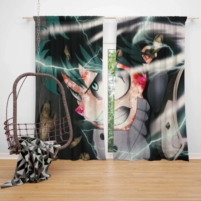 Green-Haired Hero Midoriya Anime Curtain