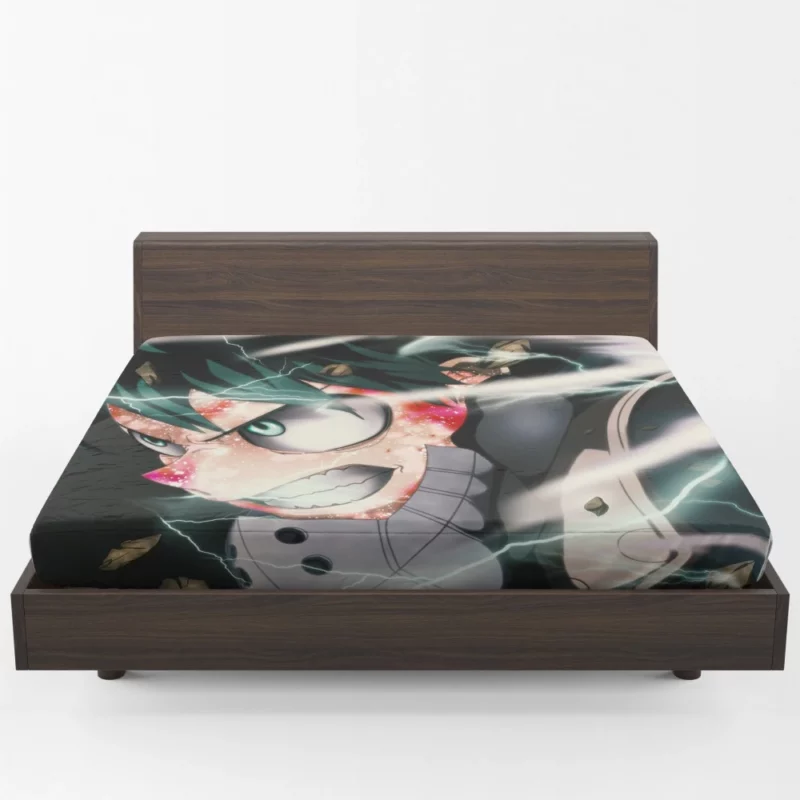 Green-Haired Hero Midoriya Anime Fitted Sheet 1