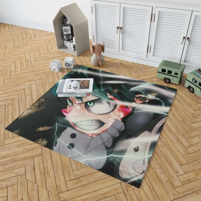 Green-Haired Hero Midoriya Anime Rug 1