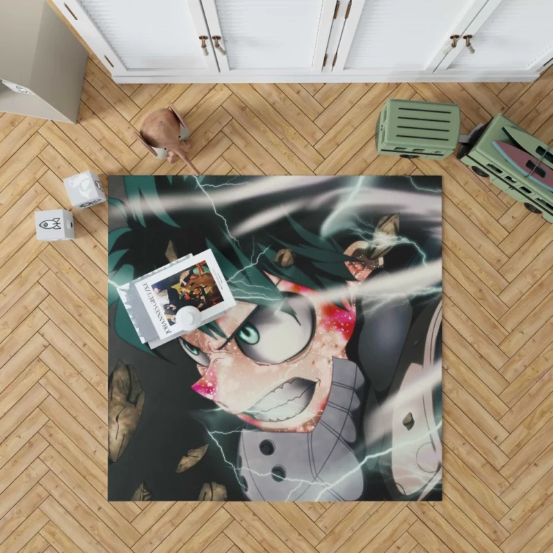 Green-Haired Hero Midoriya Anime Rug