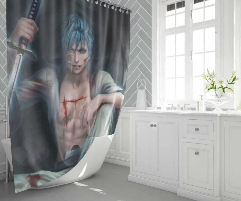 Grimmjow Bleach Savage Panther Anime Shower Curtain 1