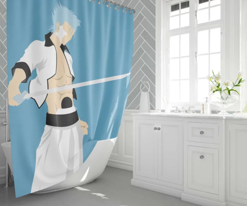 Grimmjow Feral Fighter in Bleach Anime Shower Curtain 1