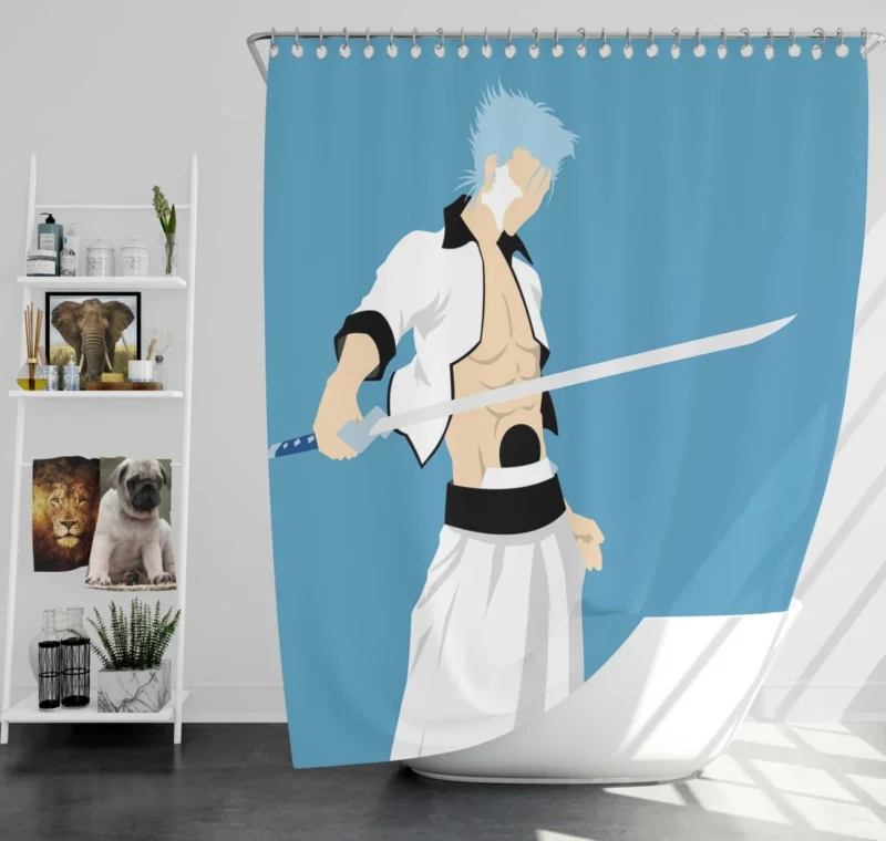 Grimmjow Feral Fighter in Bleach Anime Shower Curtain