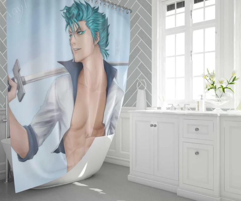 Grimmjow Jaegerjaquez Bleach Ferocious Rival Anime Shower Curtain 1