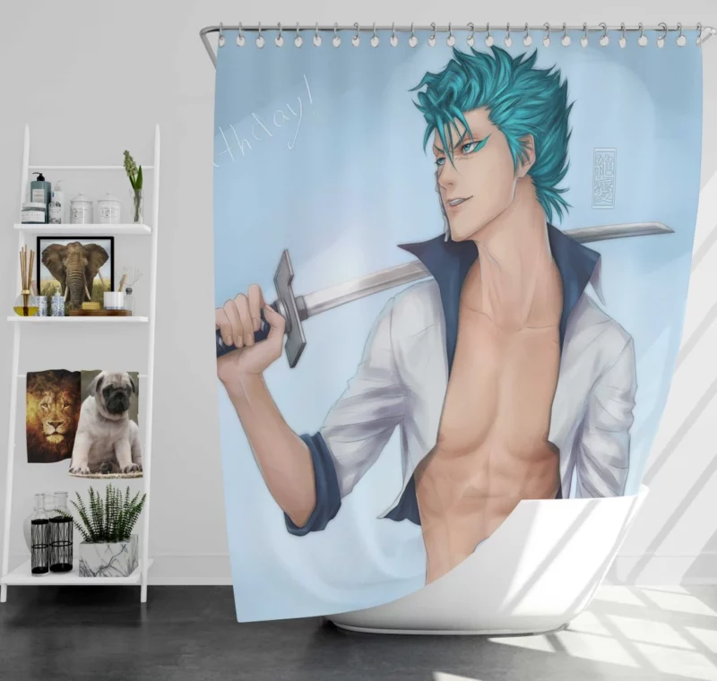 Grimmjow Jaegerjaquez Bleach Ferocious Rival Anime Shower Curtain