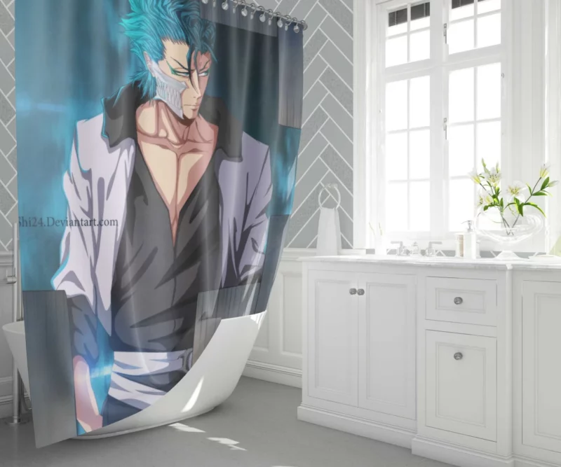 Grimmjow Jaegerjaquez Bleach Roaring Beast Anime Shower Curtain 1