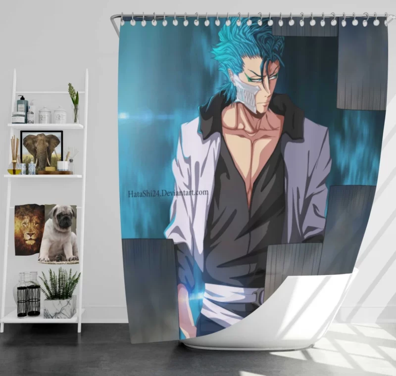 Grimmjow Jaegerjaquez Bleach Roaring Beast Anime Shower Curtain