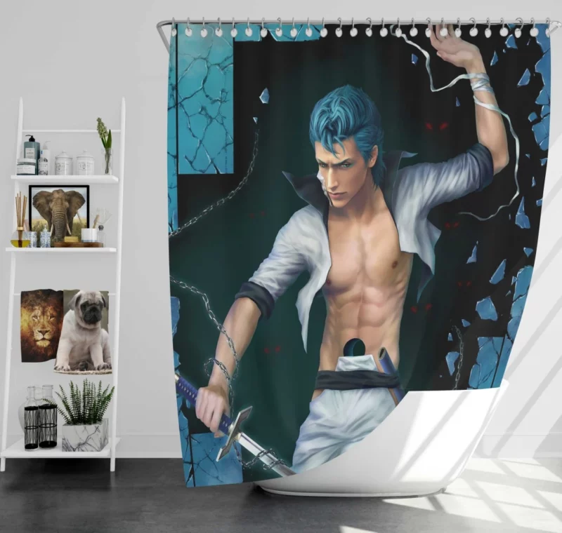 Grimmjow Jaegerjaquez Bleach Untamed Spirit Anime Shower Curtain