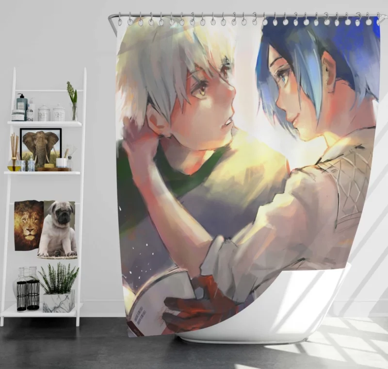 Haise Sasaki Touka Kirishima Ken Kaneki Anime Shower Curtain