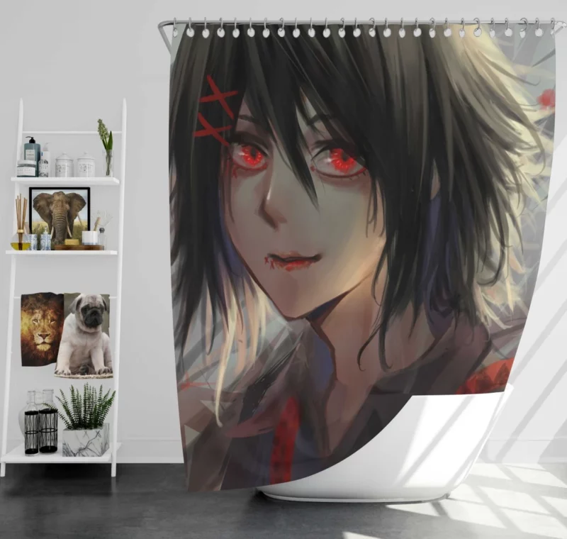 Haise Sasaki and Touka Allies Anime Shower Curtain