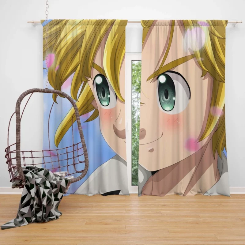 Happy Meliodas Unstoppable Duo Anime Curtain