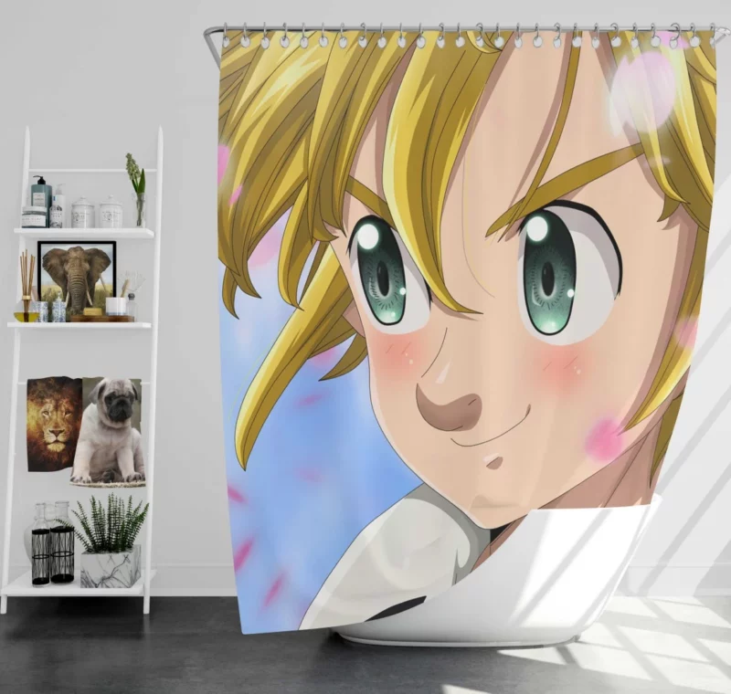 Happy Meliodas Unstoppable Duo Anime Shower Curtain