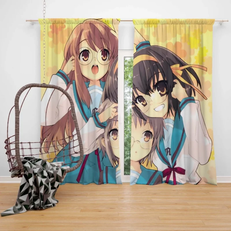 Haruhi Suzumiya Yuki Nagato Mikuru Asahina SOS Anime Curtain