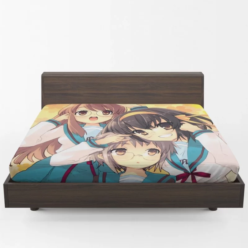 Haruhi Suzumiya Yuki Nagato Mikuru Asahina SOS Anime Fitted Sheet 1