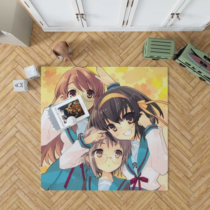 Haruhi Suzumiya Yuki Nagato Mikuru Asahina SOS Anime Rug