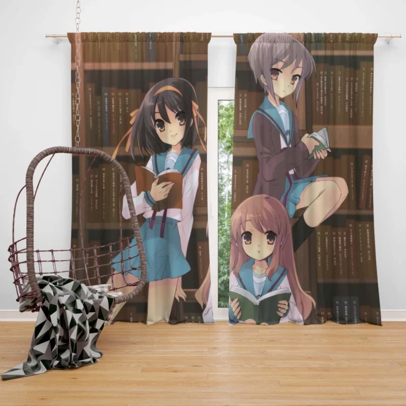 Haruhi Yuki and Mikuru SOS Brigade Trio Anime Curtain