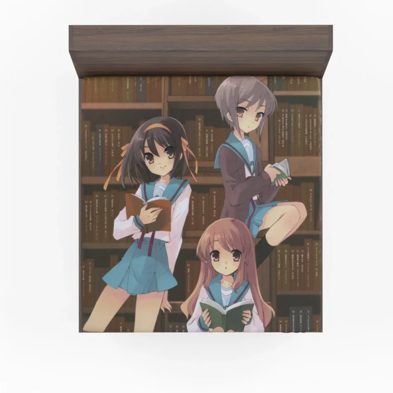 Haruhi Yuki and Mikuru SOS Brigade Trio Anime Fitted Sheet