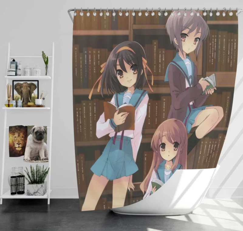 Haruhi Yuki and Mikuru SOS Brigade Trio Anime Shower Curtain