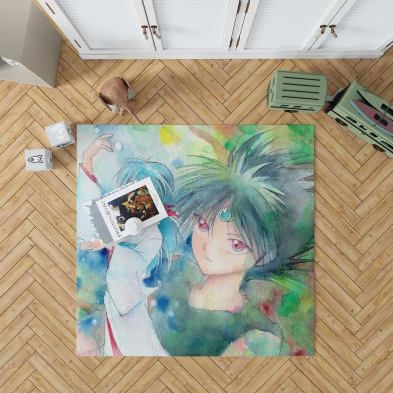 Hiei Fiery Fighter in Yu Yu Hakusho Anime Rug