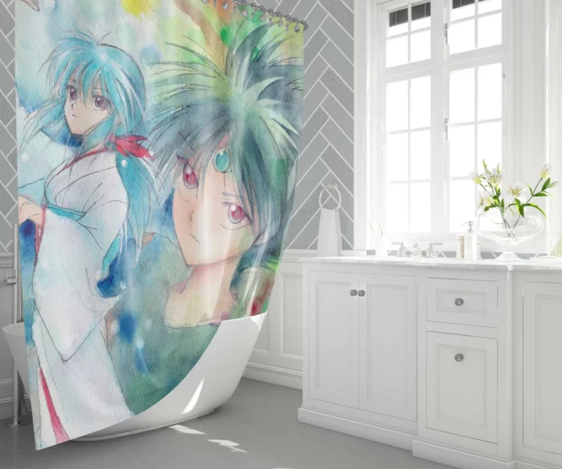 Hiei Fiery Fighter in Yu Yu Hakusho Anime Shower Curtain 1