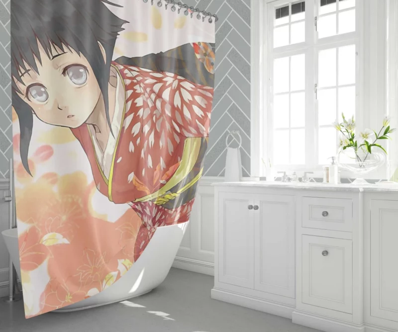 Hinata Hyuga Admirable Traits Anime Shower Curtain 1