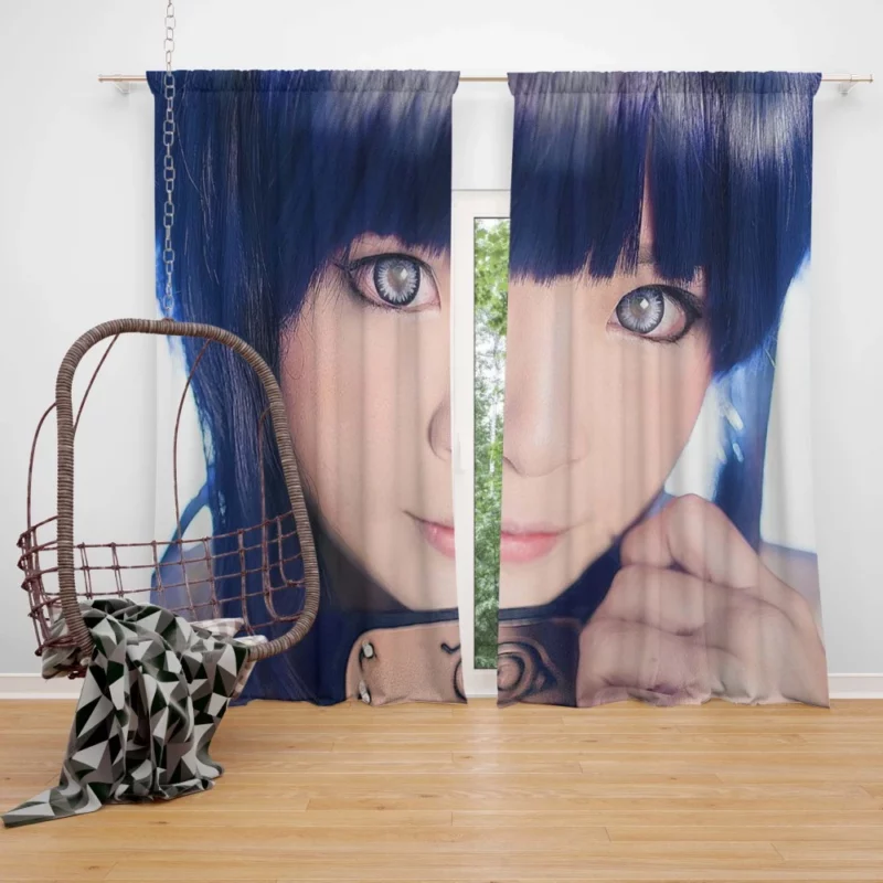 Hinata Hyuga Cosplay Elegant Portrayal Anime Curtain