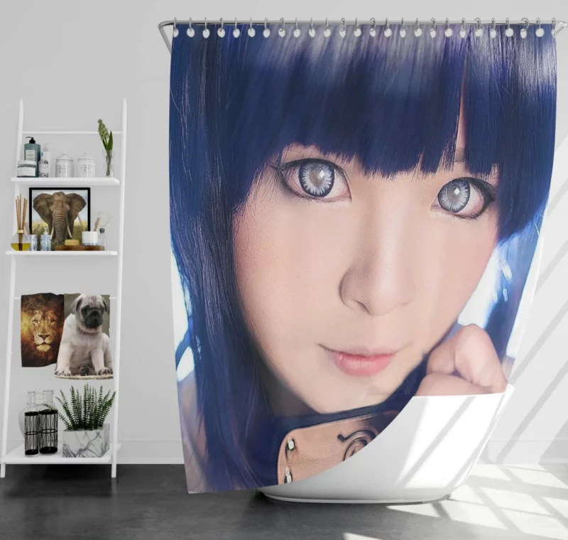 Hinata Hyuga Cosplay Elegant Portrayal Anime Shower Curtain