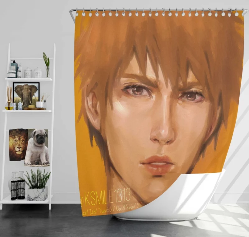 Ichigo Challenges Soul Reaper Saga Anime Shower Curtain