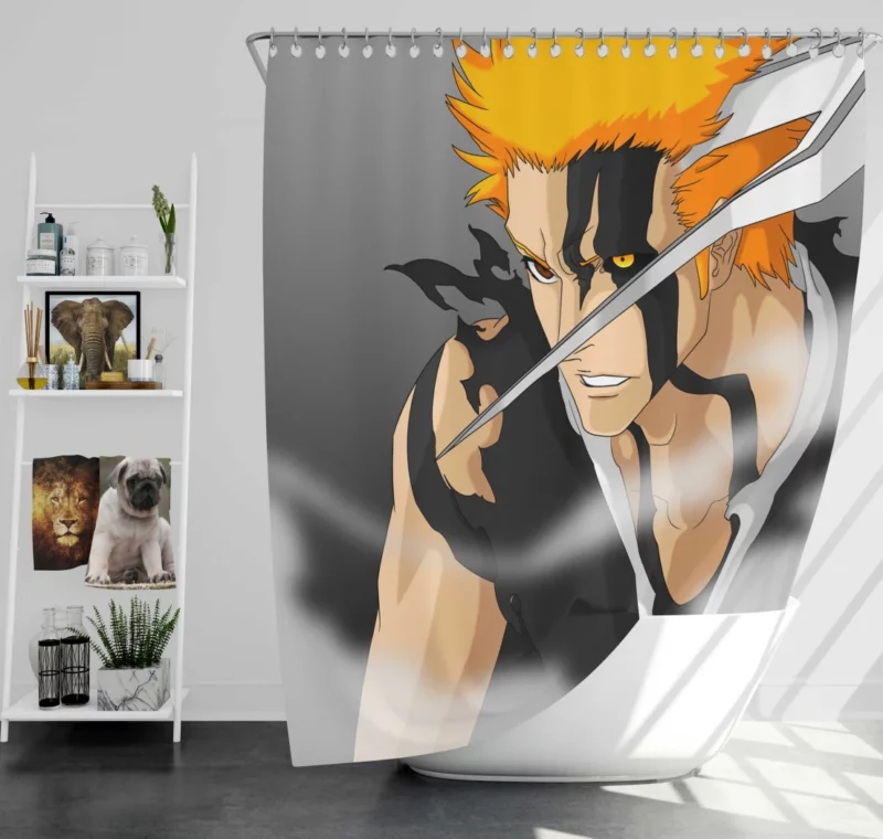 Ichigo Conquests Soul Reaper Quest Anime Shower Curtain