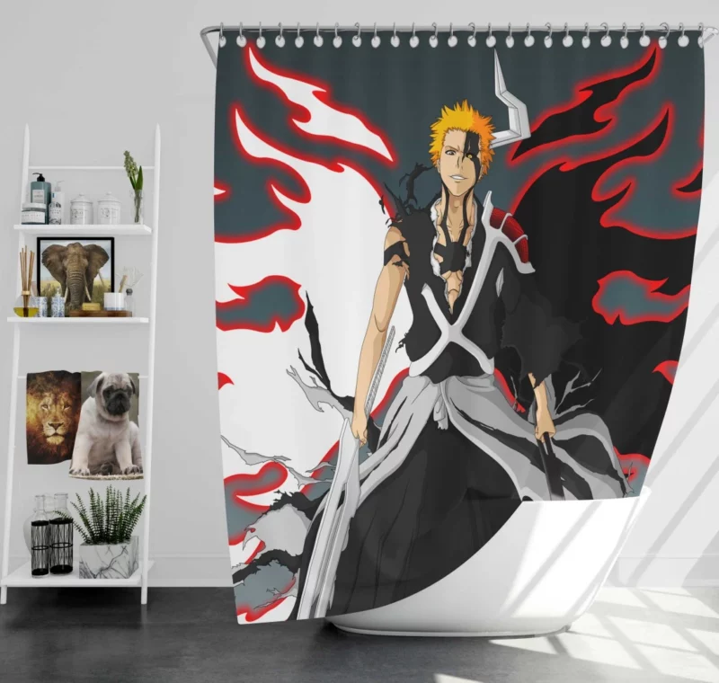 Ichigo Determination Soul Reaper Saga Anime Shower Curtain