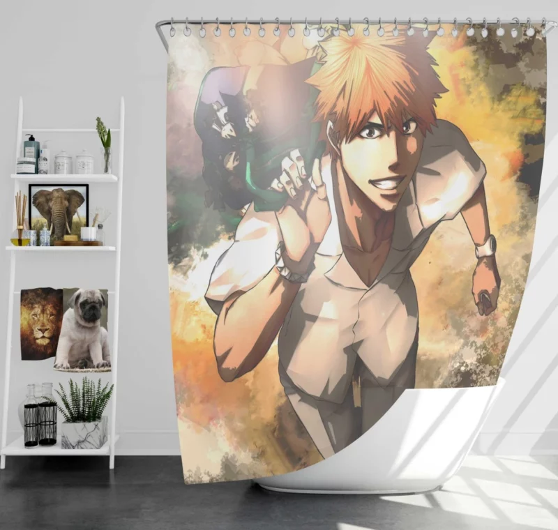 Ichigo Kurosaki Epic Adventures Anime Shower Curtain