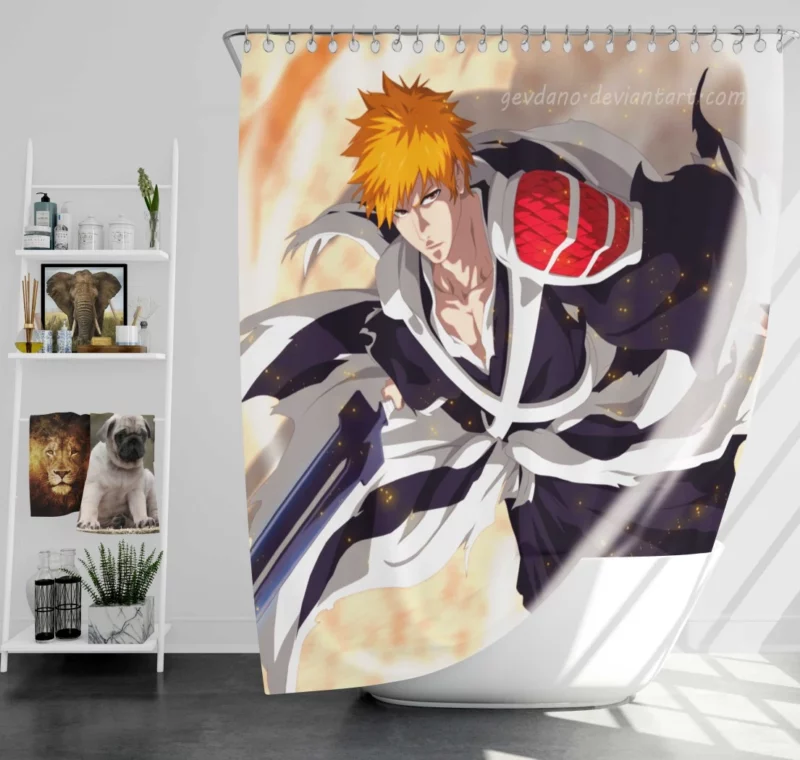 Ichigo Kurosaki Soul Unleashed Anime Shower Curtain