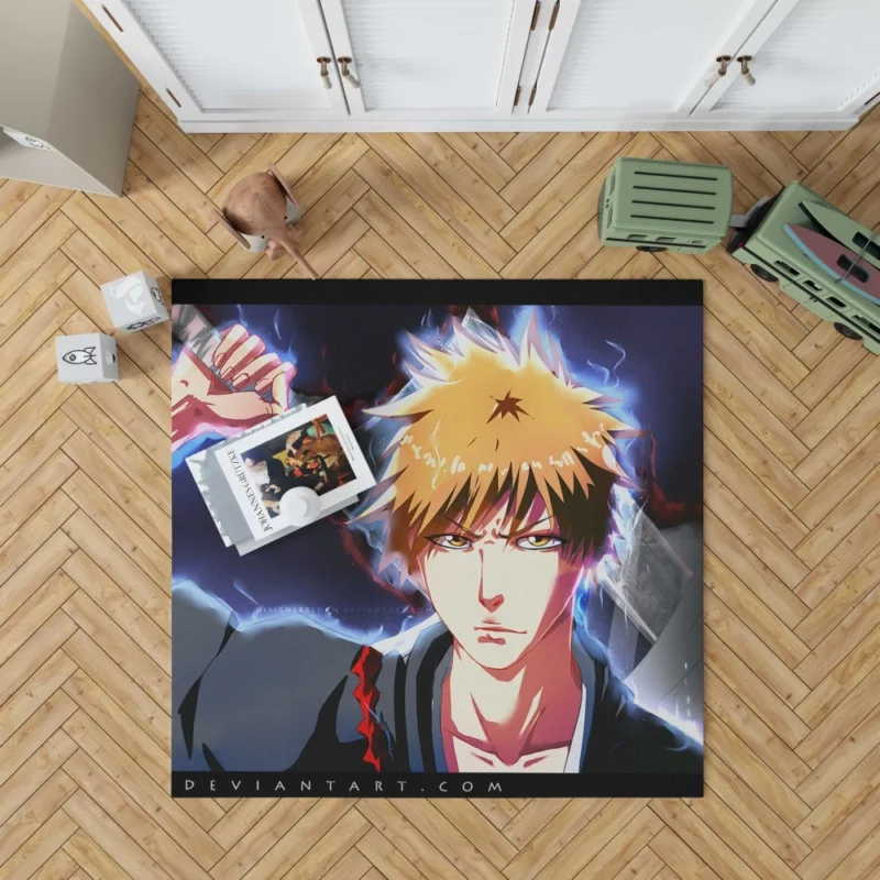 Ichigo Kurosaki Zanpakuto Warrior Anime Rug