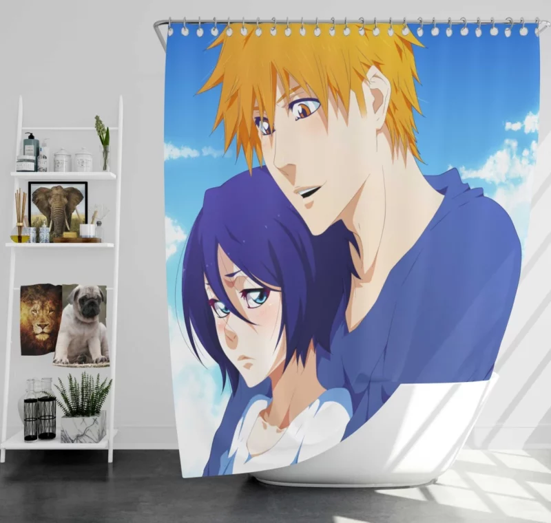 Ichigo Soul Society Quest Anime Shower Curtain