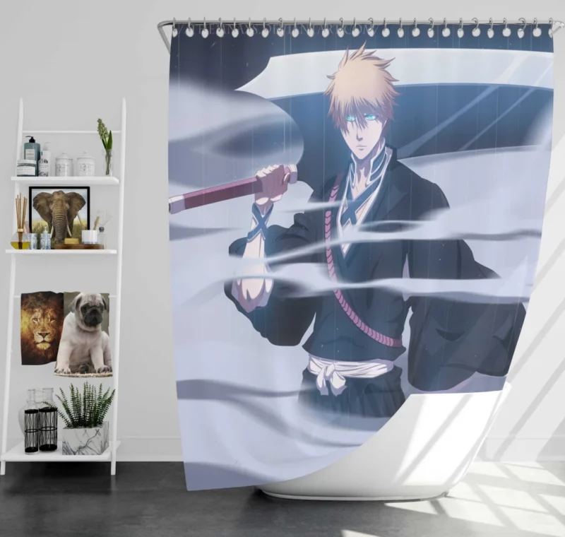 Ichigo Ultimate Form Unleashed Anime Shower Curtain