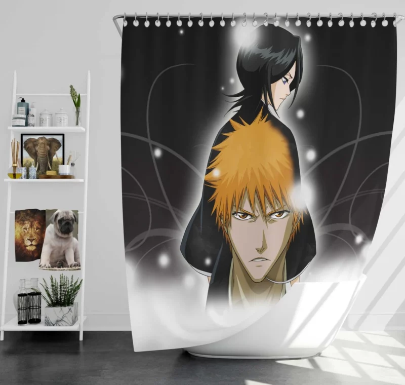 Ichigo and Rukia Unbreakable Friendship Anime Shower Curtain