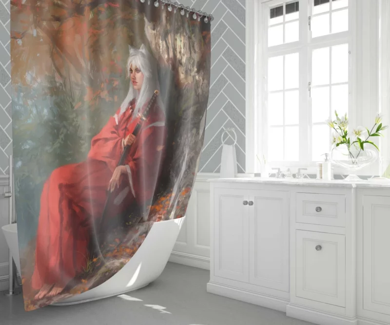 InuYasha Feudal Fairy Tale Anime Shower Curtain 1