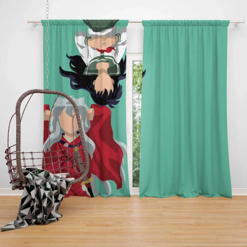 InuYasha and Kagome Time-Traveling Duo Anime Curtain