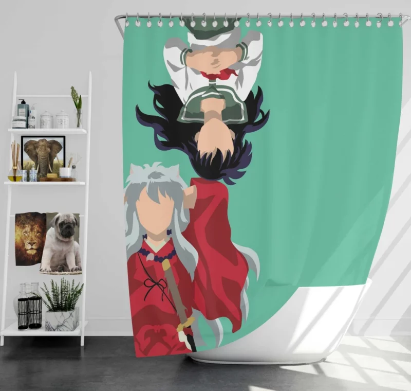 InuYasha and Kagome Time-Traveling Duo Anime Shower Curtain