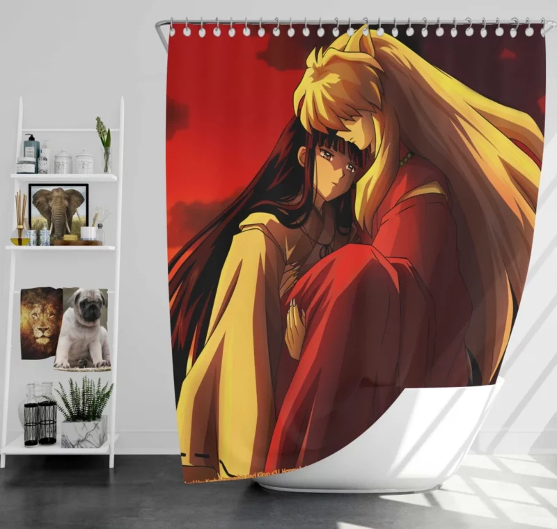 InuYasha and Kikyô Fated Bond Anime Shower Curtain