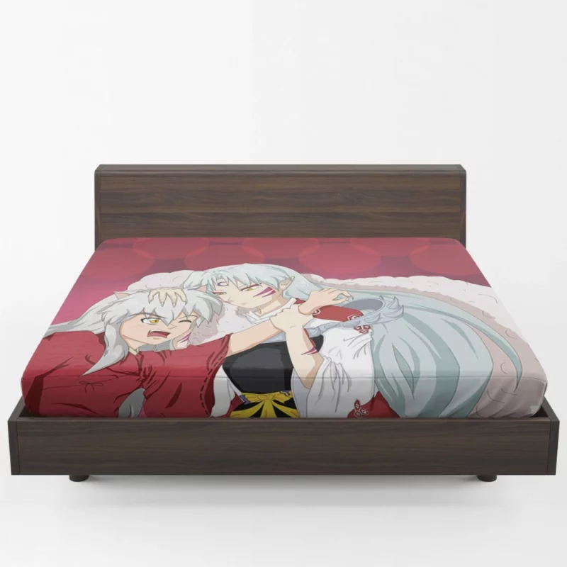 InuYasha and Sessh?maru Sibling Strife Anime Fitted Sheet 1