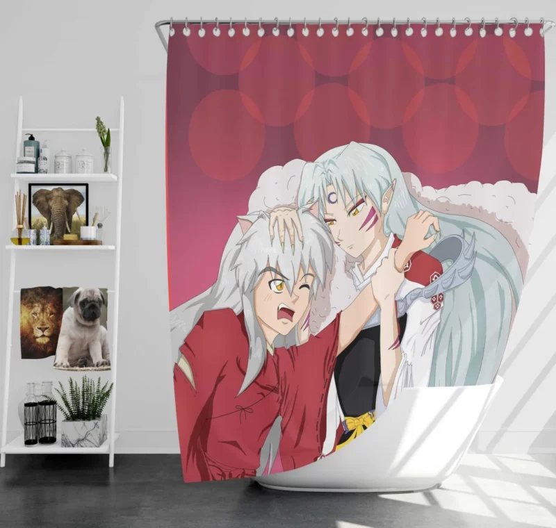 InuYasha and Sessh?maru Sibling Strife Anime Shower Curtain