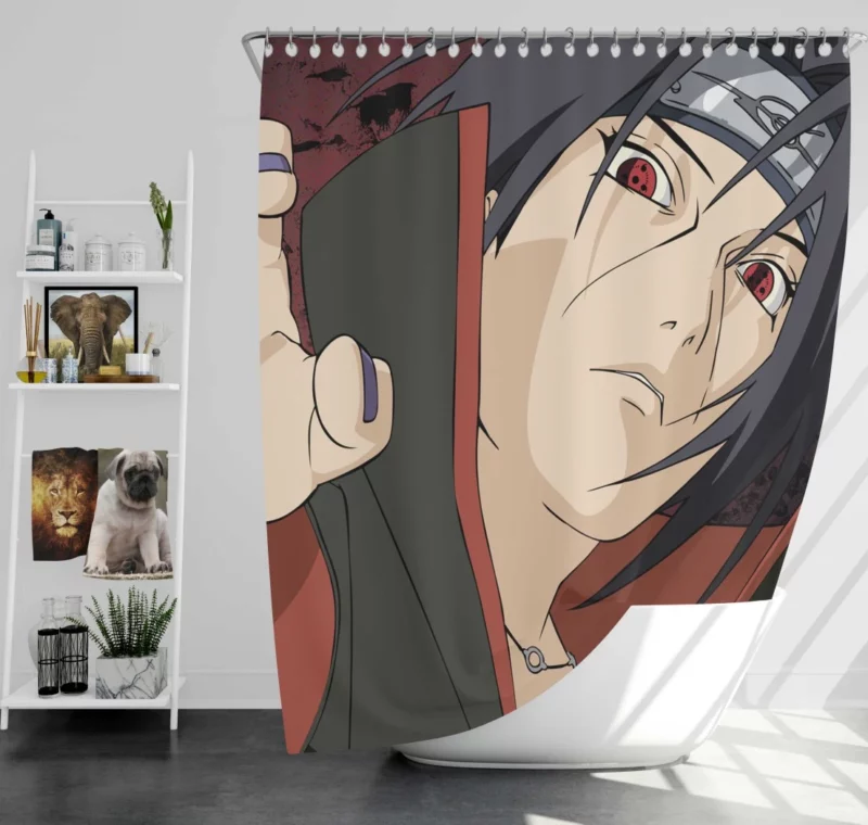 Itachi Uchiha Guardian Shadow Anime Shower Curtain