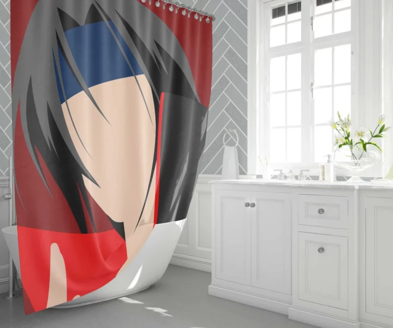 Itachi Uchiha Minimalist Power Anime Shower Curtain 1